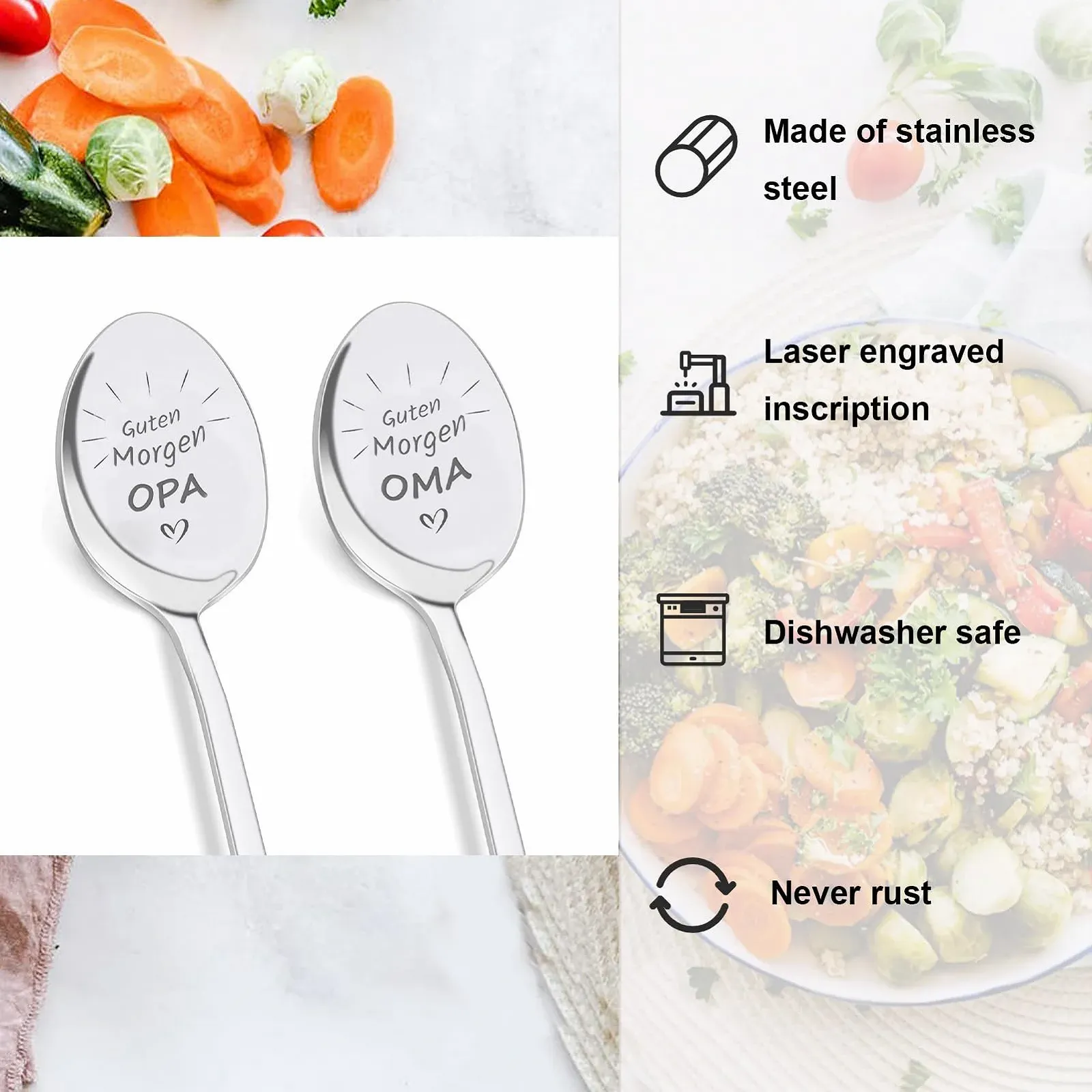 Ложка для кави GUTEN MORGEN Подарунок для бабусі і дідуся, фото №3