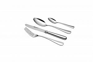 Набір столових приборів Mer, Baguette Series, 24 предмети, з нікель-хромової сталі для 6 осіб, срібний - Фото 1