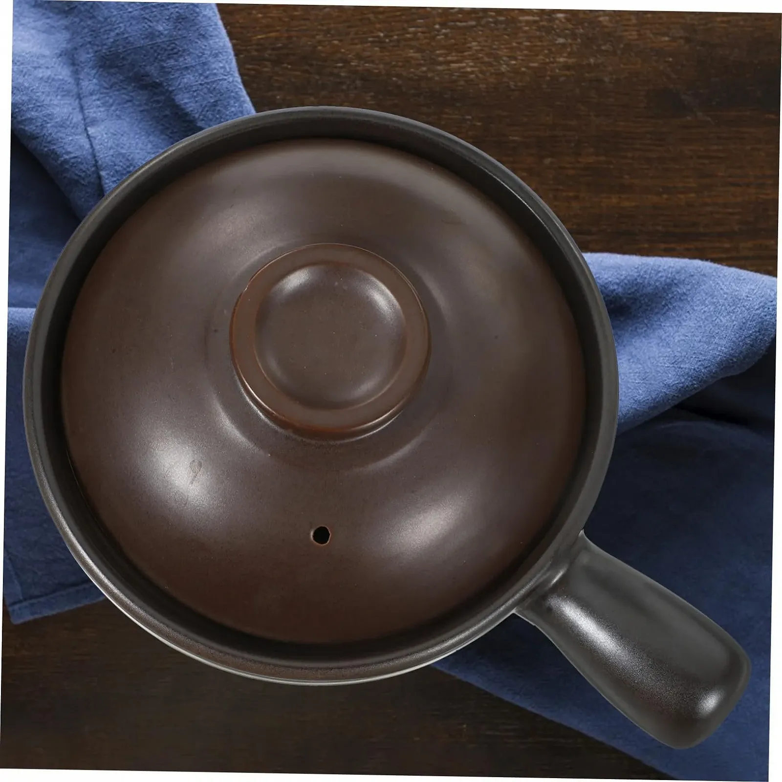 Горшок INOOMP керамический с крышкой из термостойкой литиевой керамики с одной ручкой для газовых плит, фото №5