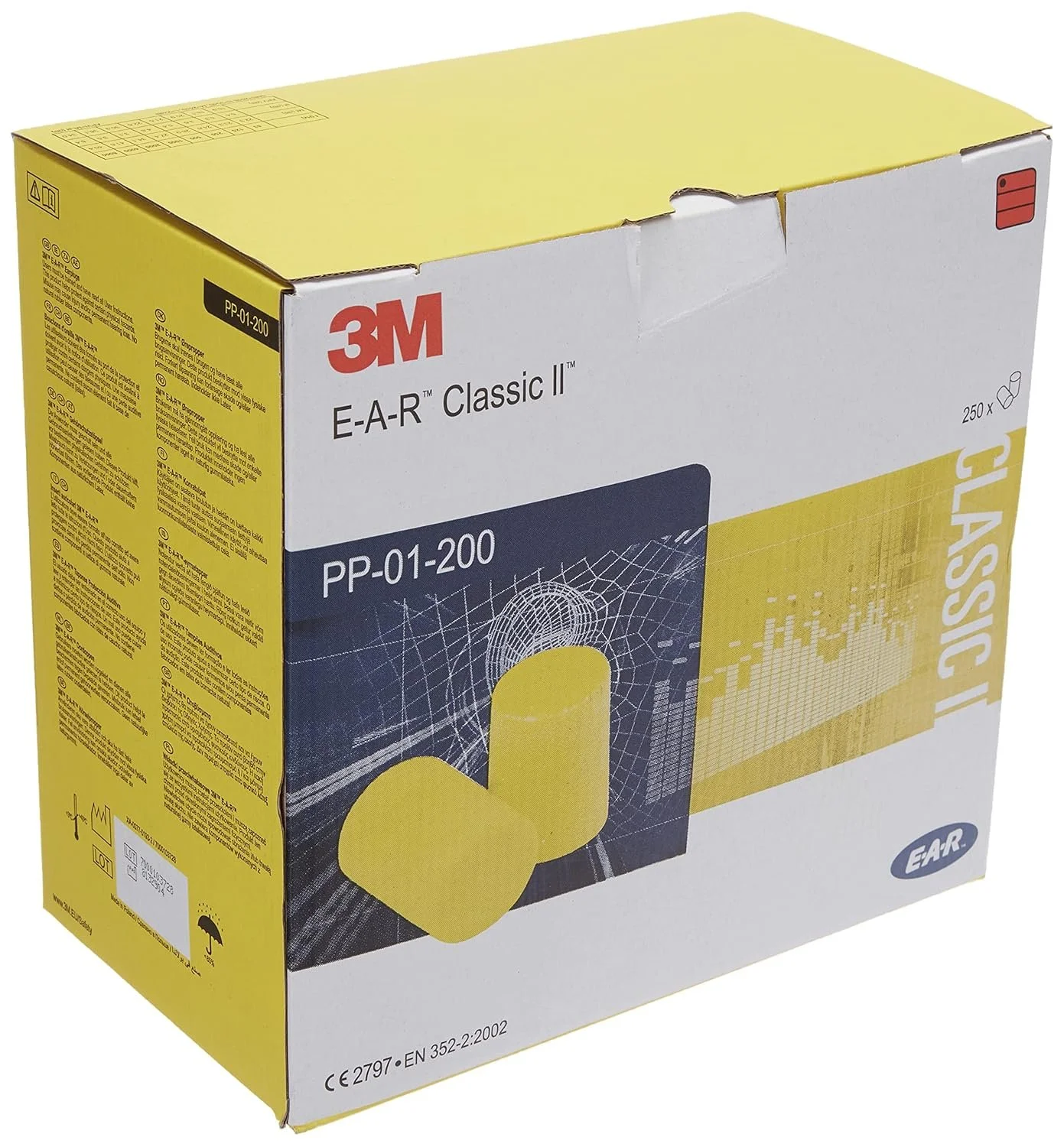 Коробка с одноразовыми берушами 3M E-A-R Classic PP-01-002 / 250 пар / Желтый, фото №2 Коробка с одноразовыми берушами 3M E-A-R Classic PP-01-002 / 250 пар / Желтый, фото №2