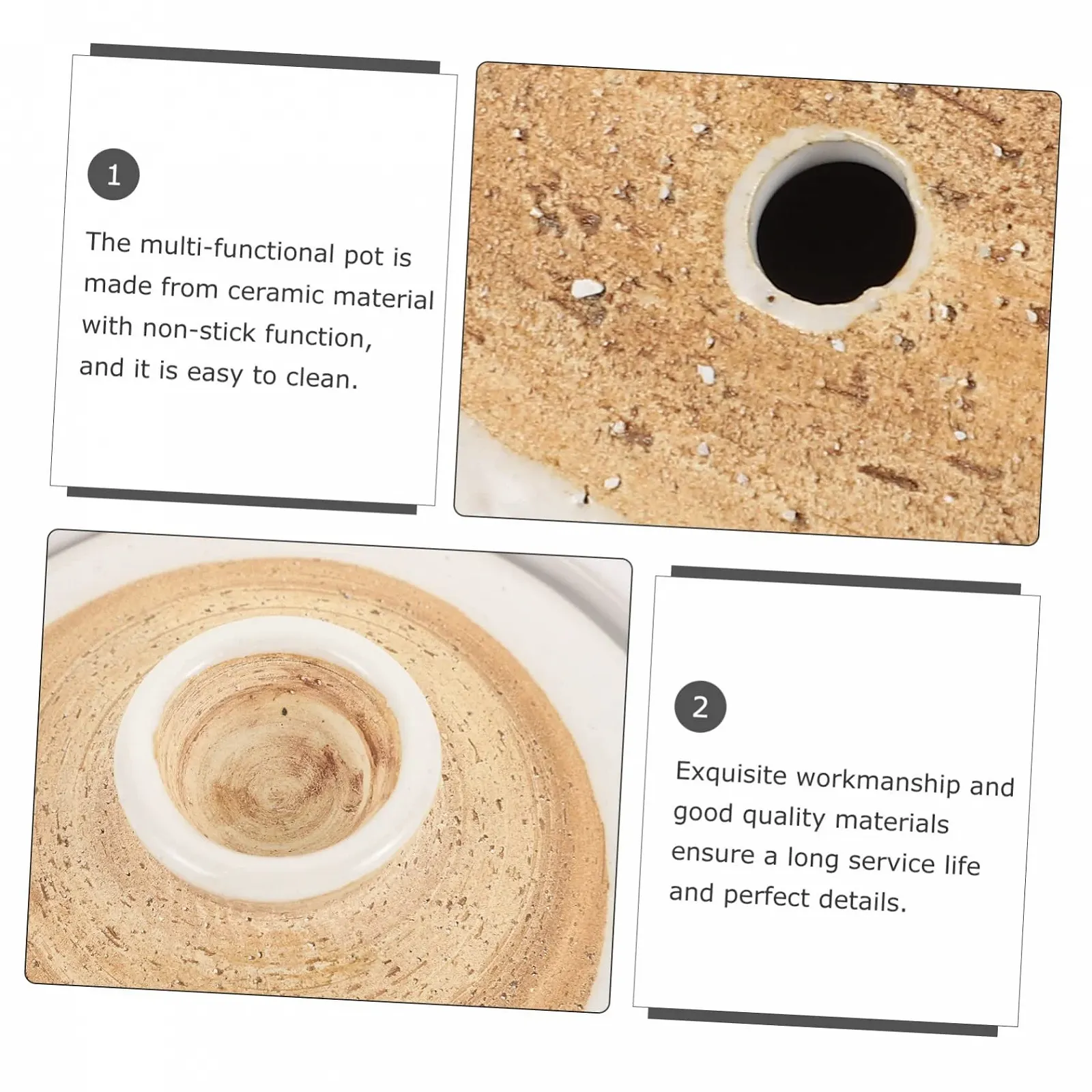 Каструля-кокор Sosoport мала японська керамічна термостійка з подвійною ручкою для рису та запіканок, фото №5