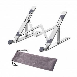 Регулируемая складная подставка для ноутбука NOLITOY из алюминиевого сплава, эргономичная металлическая подставка для компьютера, легкая мобильная подставка для ноутбука с функцией охлаждения для офиса и путешествий - Фото 1