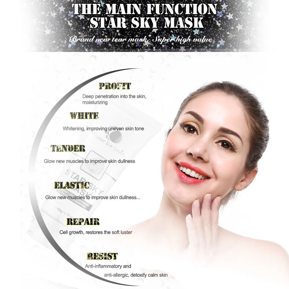 Маска для обличчя Sky Glow Зволожуюча маска-плівка для обличчя з пензликом 60 г, фото №3