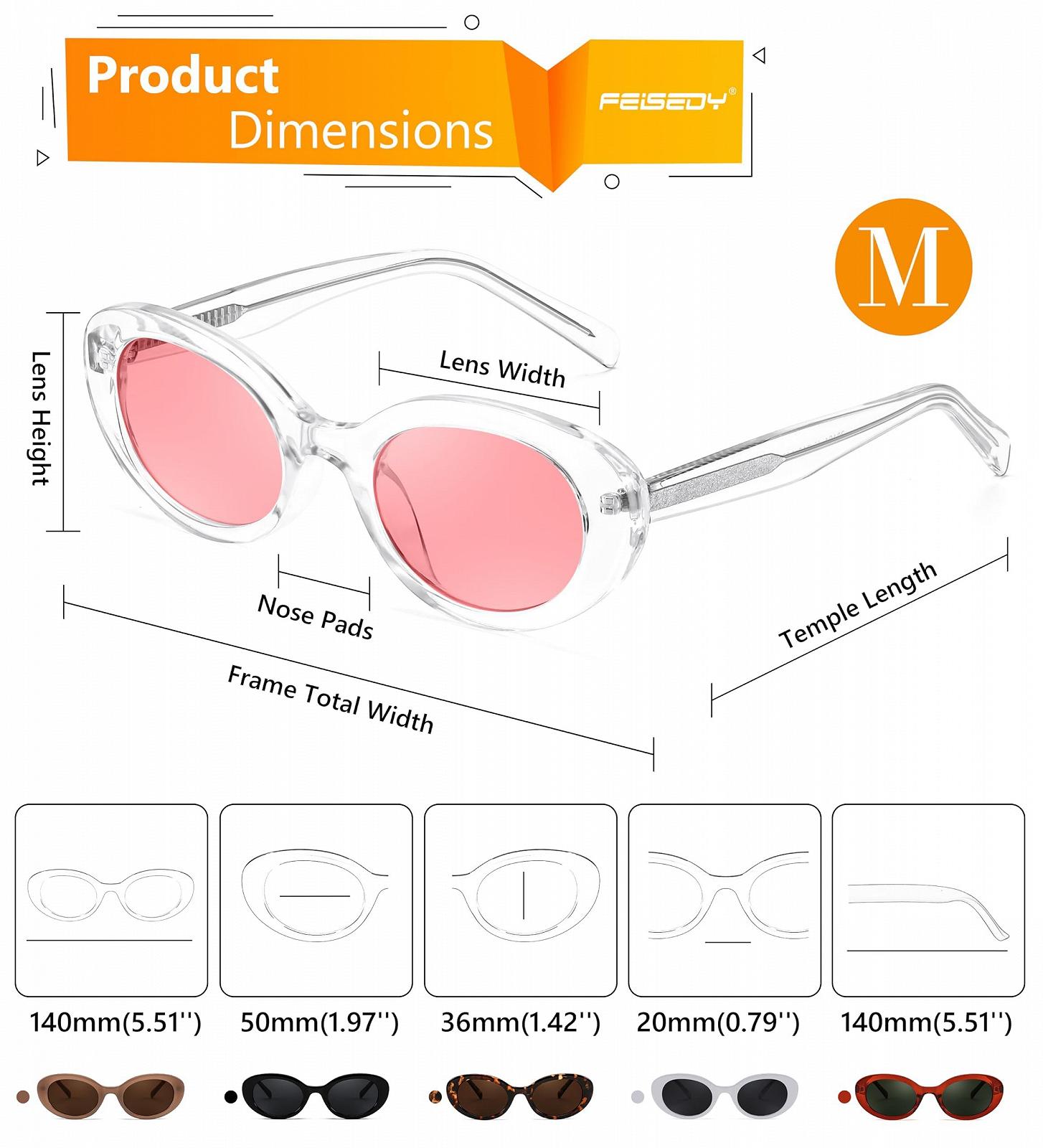Сонцезахисні окуляри Овальні FEISEDY B4128 Ретро Жіночі 90-х Стиль Маленькі, фото №6
