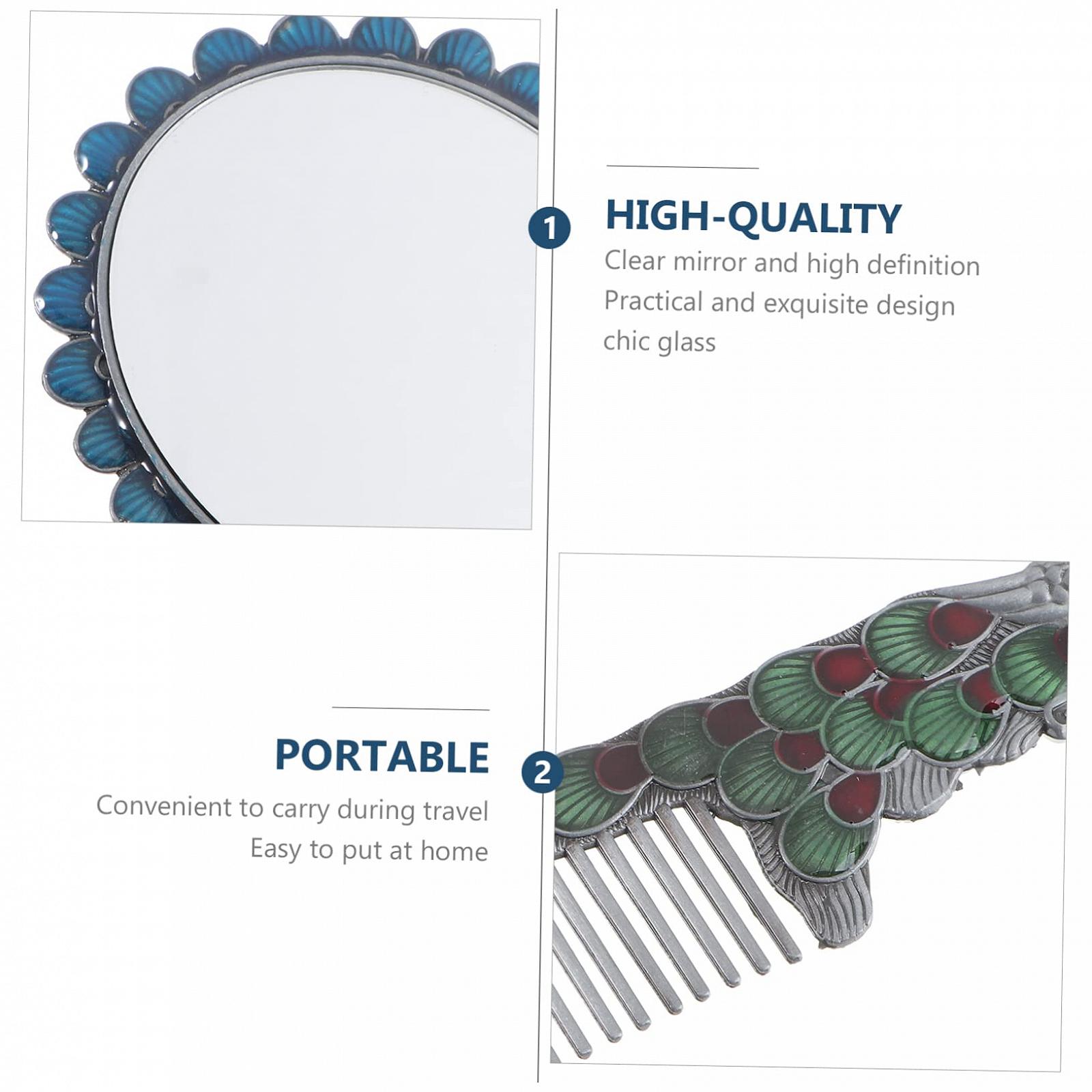 Зеркало Angoily Vintage Portable Металл бесцветный, фото №2