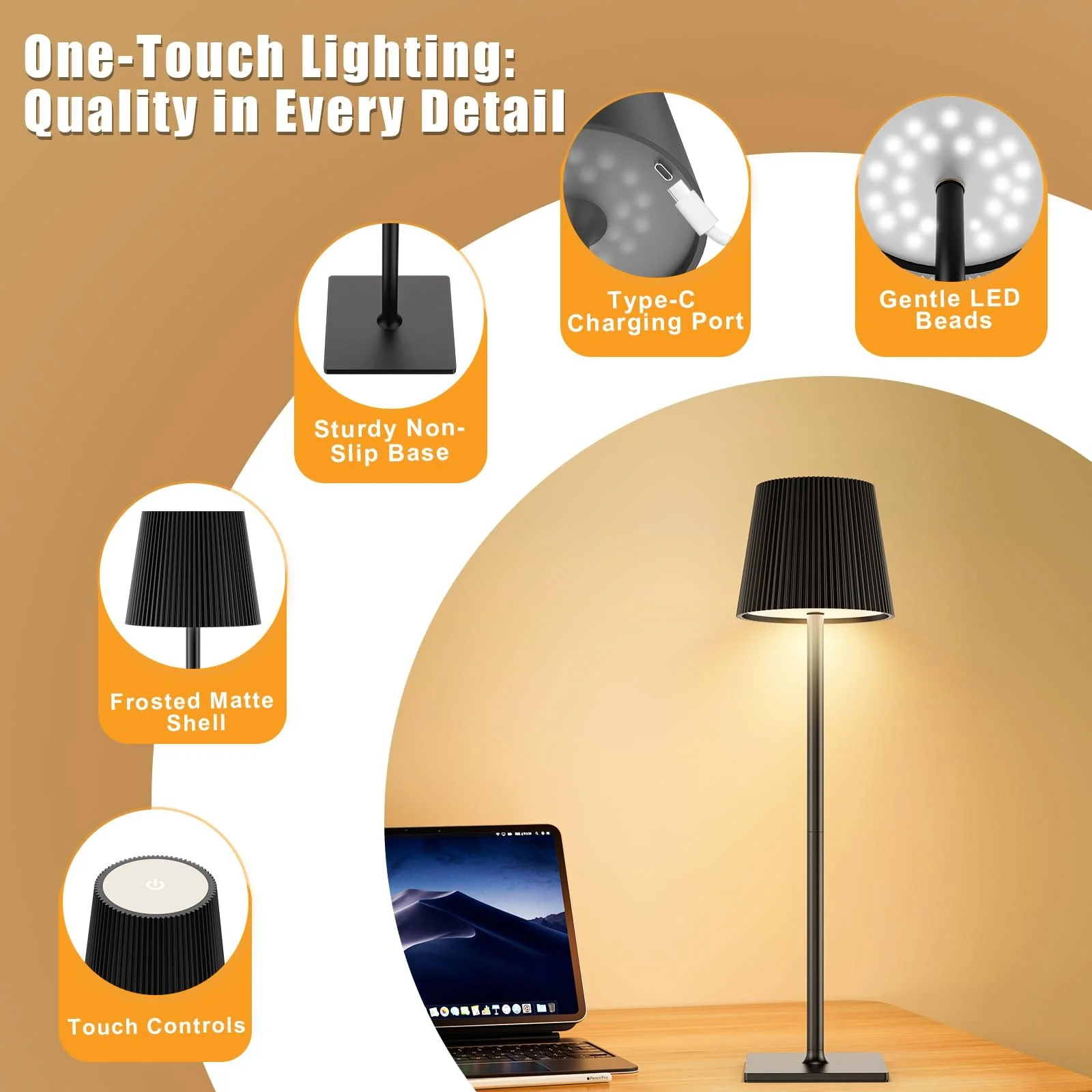 Настільна лампа LED Wireless Battery Bottle Cap Акумуляторна 3 колірні температури IP54, фото №8