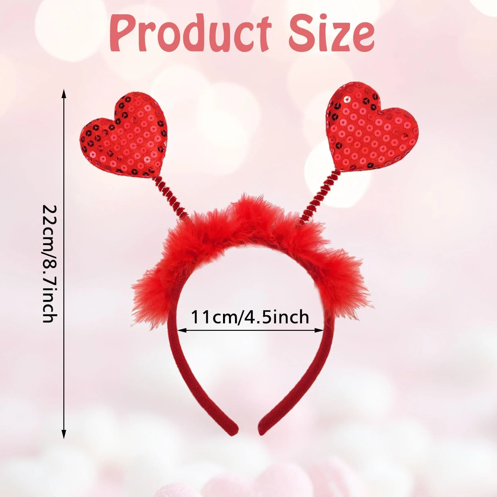 Обруч для волосся Серце Червоний, фото №4