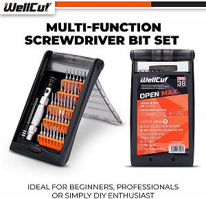 Набір викруток WellCut Precision Multipurpose 38 предметів з подовжувачем 60мм, алюмінієвою ручкою 94мм (WC-MPS38U) synthetic.ua - Фото 1