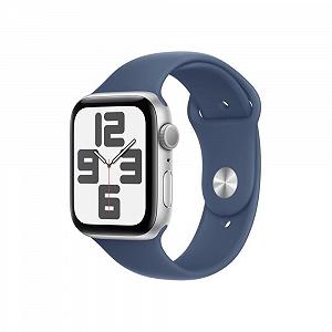 Смарт-годинник Apple Watch SE (2nd Generation) GPS 44мм Алюмінієвий корпус сріблястий, спортивний ремінець денім (M/L) - Фото 1