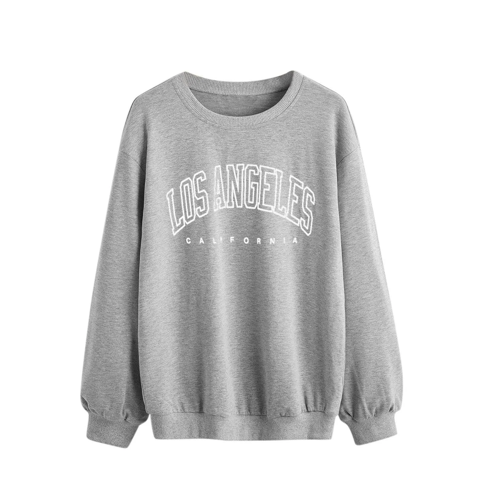 Женский свитшот Los Angeles California, однотонный с буквами, круглый вырез, винтажный, повседневный, College, Backwoods, мягкий, Y2K, фото №1
