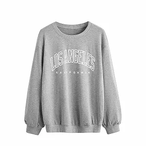 Женский свитшот Los Angeles California, однотонный с буквами, круглый вырез, винтажный, повседневный, College, Backwoods, мягкий, Y2K - Фото 1