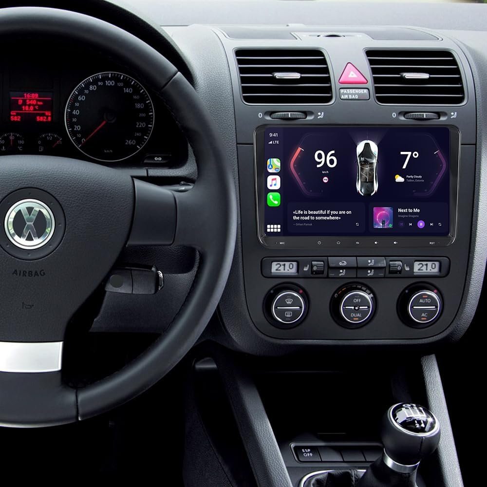 Штатная автомагнитола JUNHUA для VW Passat B6 Golf V VI 5 6 Polo cc Tiguan EOS Scirocco / 9" / Сенсорная / 2/32Гб / Android 12 / Apple CarPlay / Android Auto / Bluetooth / WI-FI / USB, фото №2