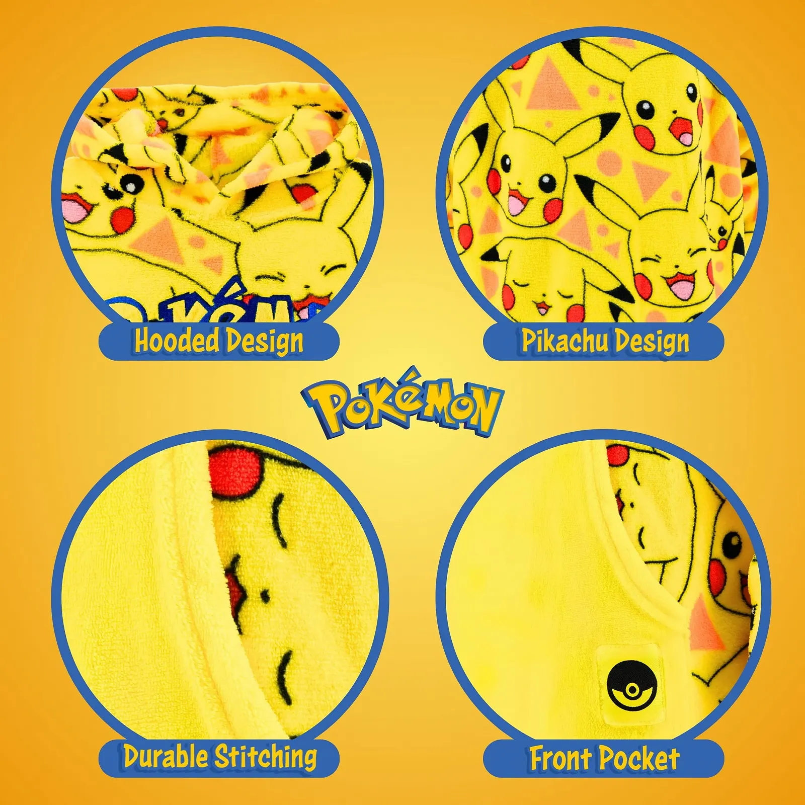 Толстовка для хлопчиків Pokemon з капюшоном, м'який флісовий плед, фото №4 Толстовка для хлопчиків Pokemon з капюшоном, м'який флісовий плед, фото №4