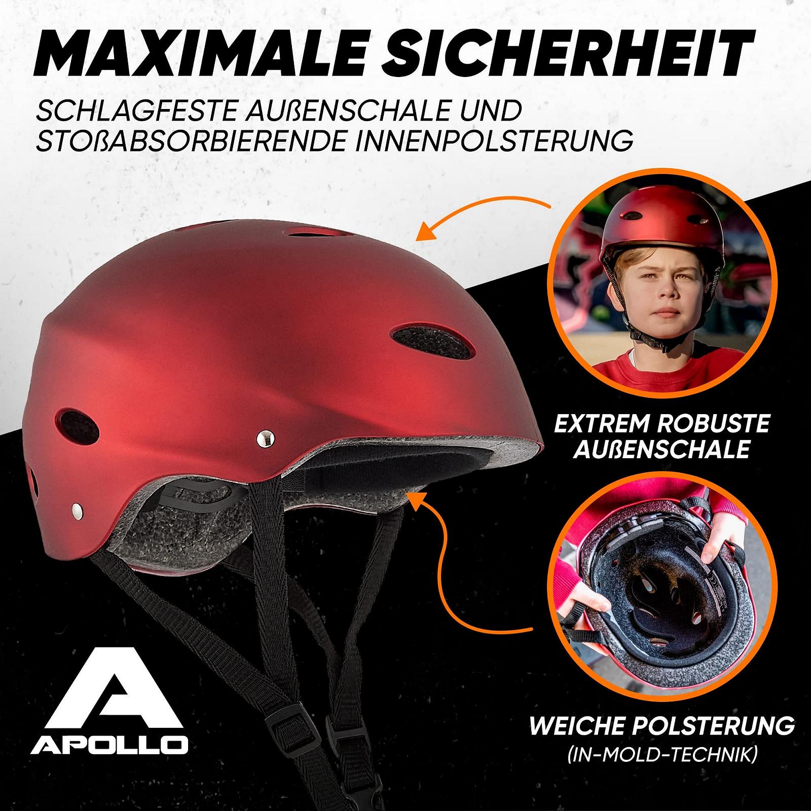 Шлем Apollo, детский, для скейтборда, самоката, BMX, регулируемый, с колесиком регулировки, разные размеры и цвета, фото №3
