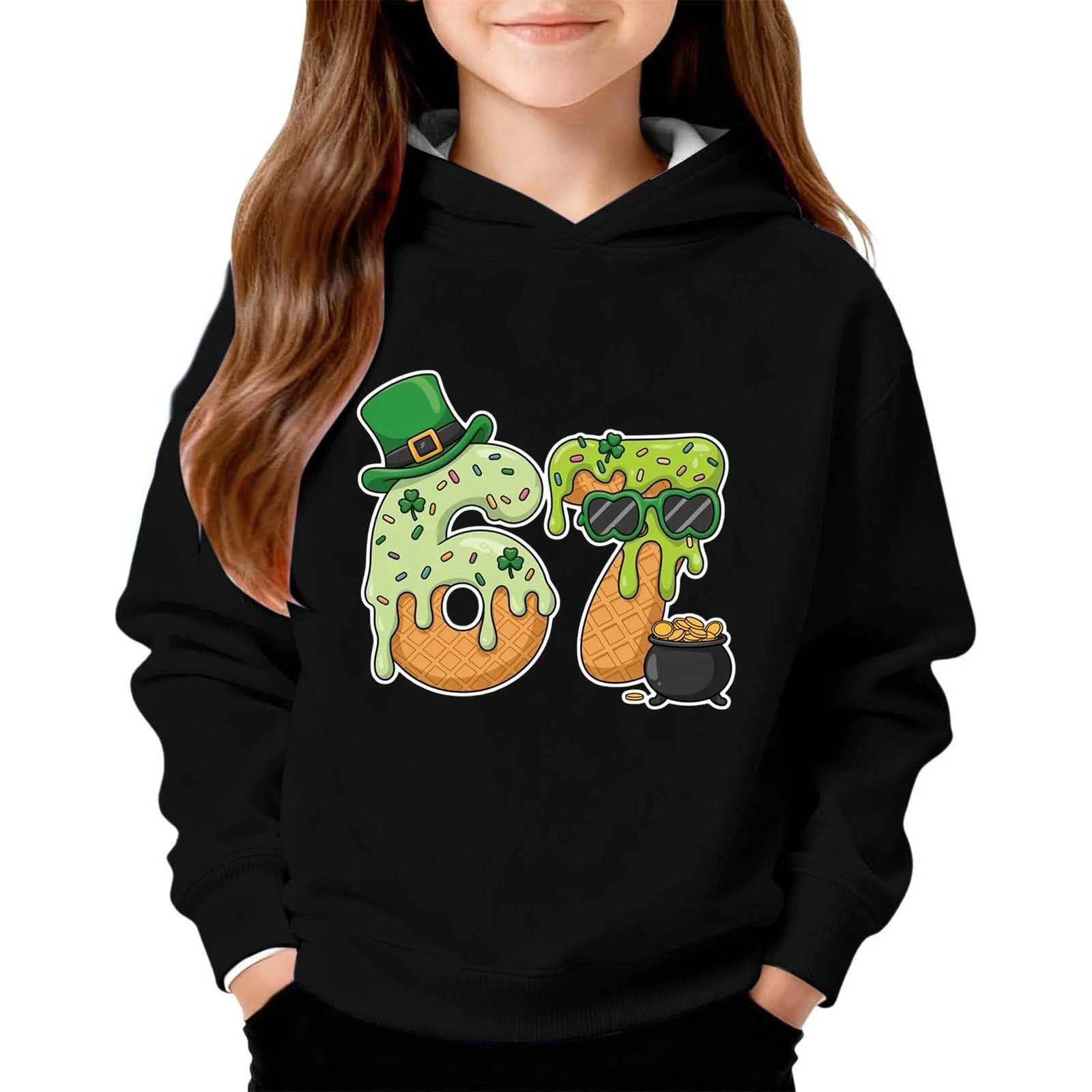 Толстовка St Patrick's Day для дівчинки, флісова, з принтом, фото №1