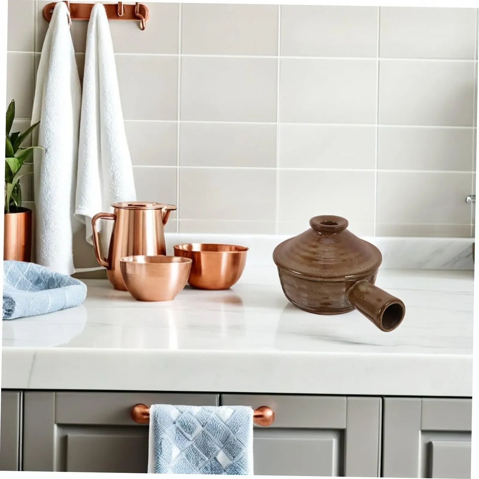 Міні Ківш TOPBATHY Набір з 2 шт керамічний для мікрохвильової печі з кришкою, фото №6