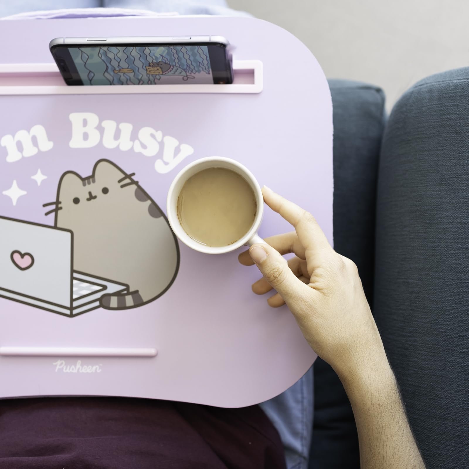 Подставка для ноутбука Grupo Erik Подушка Pusheen The Cat Подушка для ноутбука 34 x 44 см Lilac, фото №6