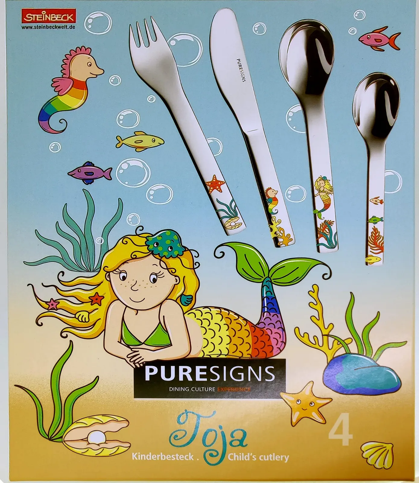 Дитячий Набір Столових Приборів Mermaid Motif з Гравіюванням, фото №3 Дитячий Набір Столових Приборів Mermaid Motif з Гравіюванням, фото №3