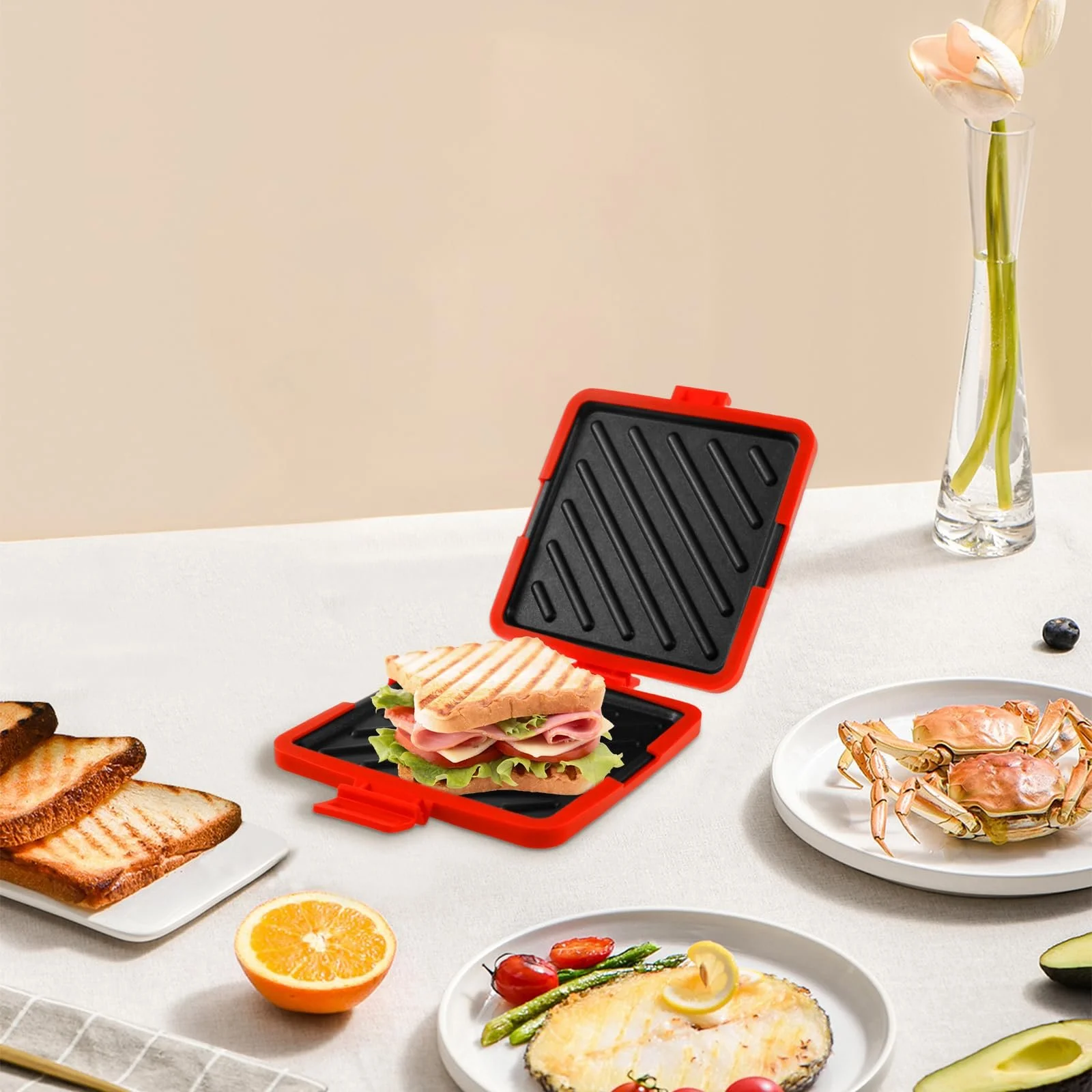 Сендвічниця QINGLANG для тостів, сніданків, сендвічів, фото №4