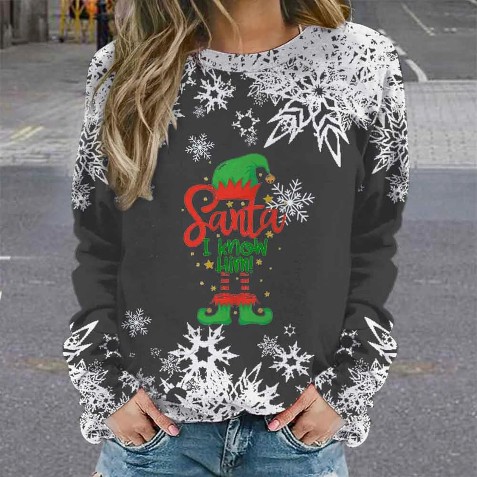 Женская Толстовка Surttan Рождественский Принт Большие Размеры, фото №2 Женская Толстовка Surttan Рождественский Принт Большие Размеры, фото №2