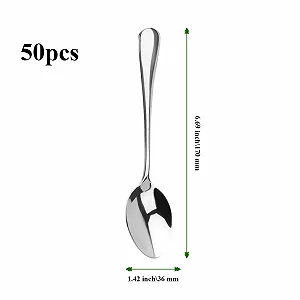 Ложка чайна з нержавіючої сталі 17 см, полірована, для десертів, чаю, кави, супу, 50 шт synthetic.ua - Фото 1