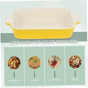 Керамическая форма для запекания TOYANDONA прямоугольная термостойкая Желтая synthetic.ua - Фото 1