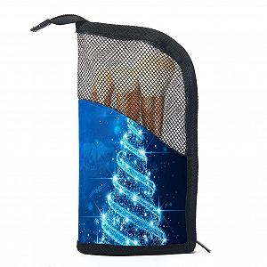 Набор кистей для макияжа с чехлом Weihnachtszauberbaum blau, 12 шт. - Фото 1