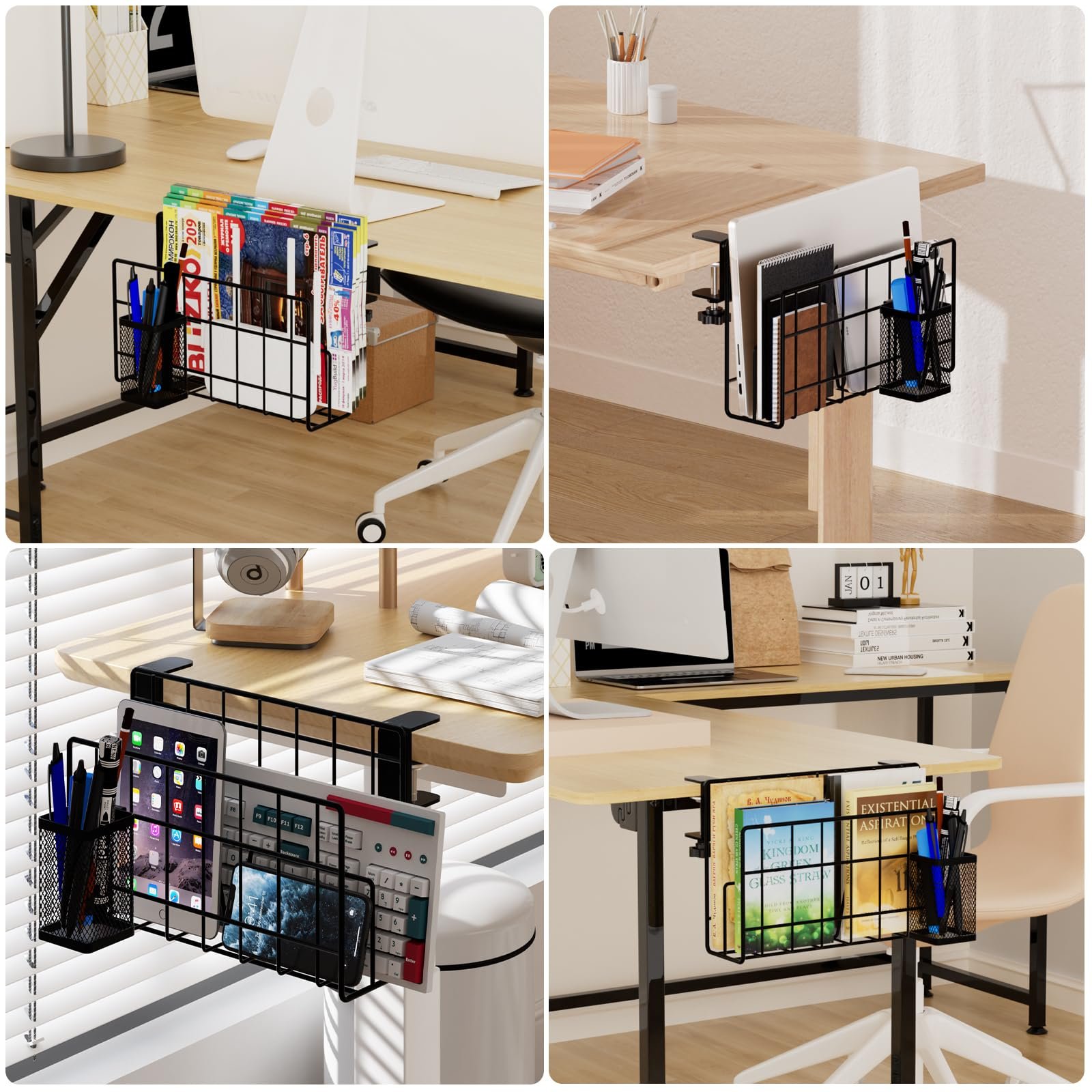 Вертикальная Подставка для Ноутбука THYGIFTREE с Держателем для Ручек, Полка с Зажимом Черный, фото №8 Вертикальная Подставка для Ноутбука THYGIFTREE с Держателем для Ручек, Полка с Зажимом Черный, фото №8