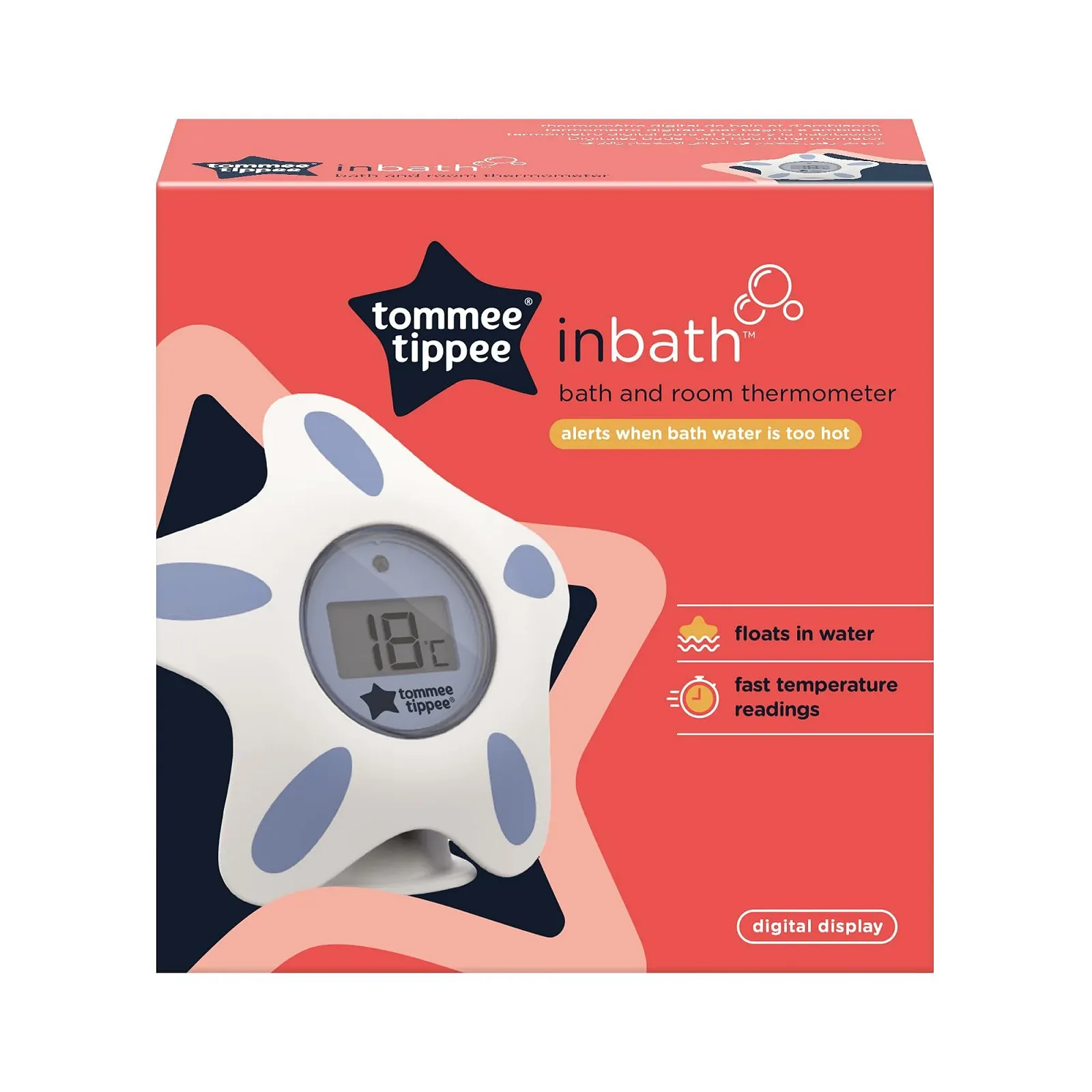 Термометр для ванної та кімнати Tommee Tippee Closer to Nature LCD White and Green, фото №2