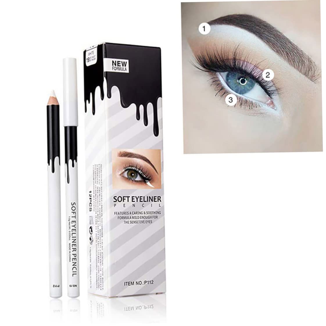 Олівець Eyeliner Pencil Водостійкий Гладкий Білий, фото №6
