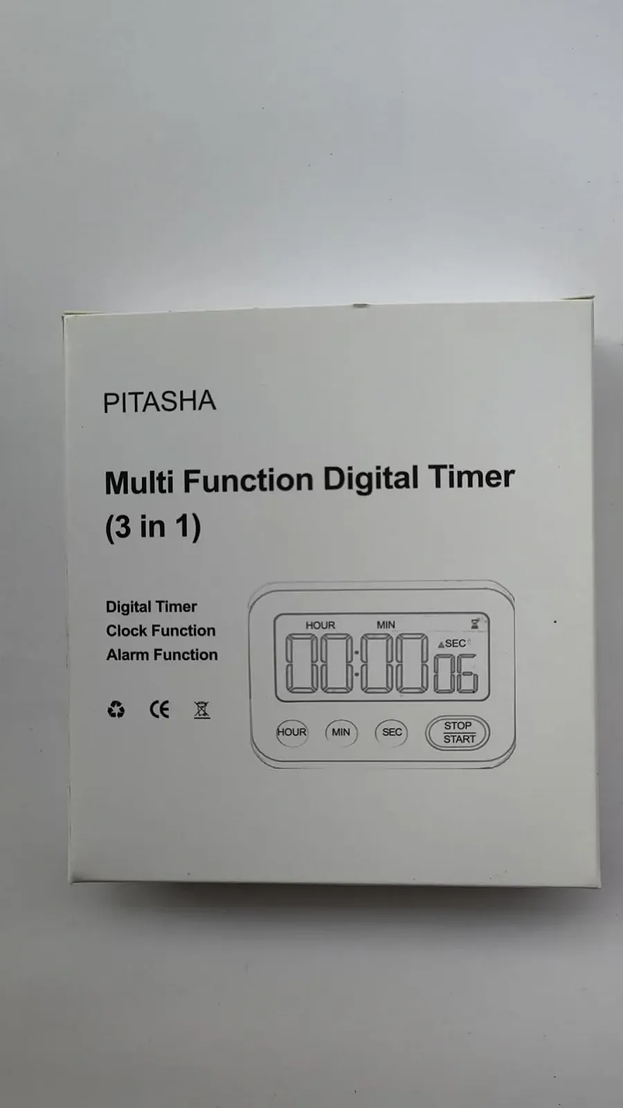 Таймер кухонный многофункциональный цифровой с LCD-дисплеем магнитный с часами и будильником, фото №8