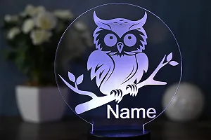 Настольная лампа Персонализированная сова LED декор акрил черная - Фото 1