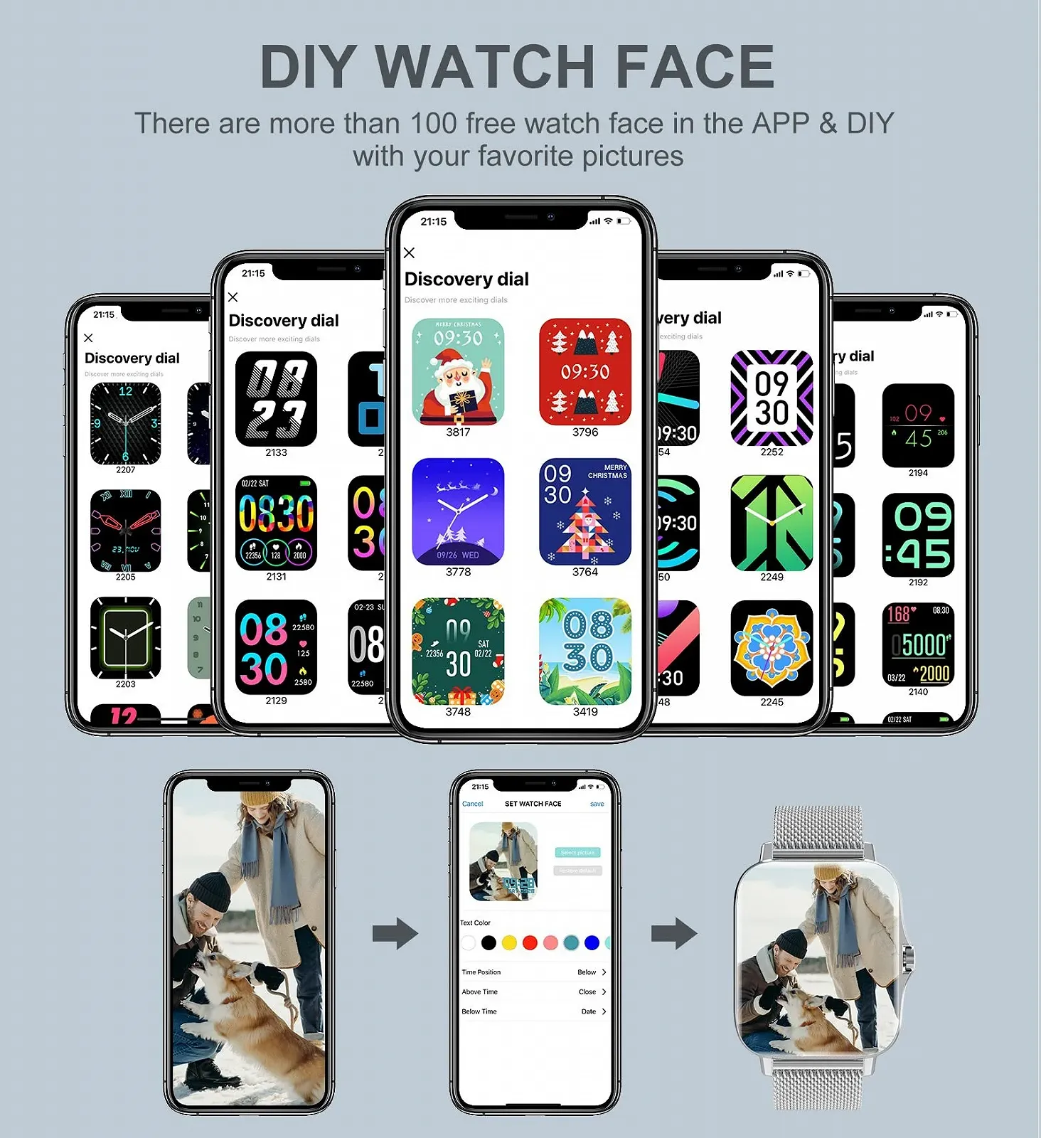 Смарт-годинник Жіночий Iaret 1.7 Inch IP67 Водонепроникний, фото №5