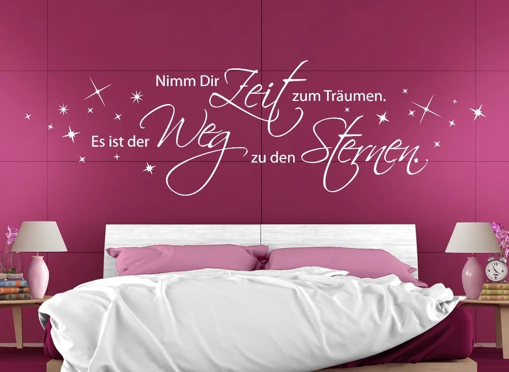 Наклейка на стіну W3261 Цитата "Nimm dir Zeit zum träumen" 130 х 38 см Біла, фото №2 Наклейка на стіну W3261 Цитата "Nimm dir Zeit zum träumen" 130 х 38 см Біла, фото №2