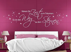 Наклейка на стіну W3261 Цитата "Nimm dir Zeit zum träumen" 130 х 38 см Біла synthetic.ua - Фото 1