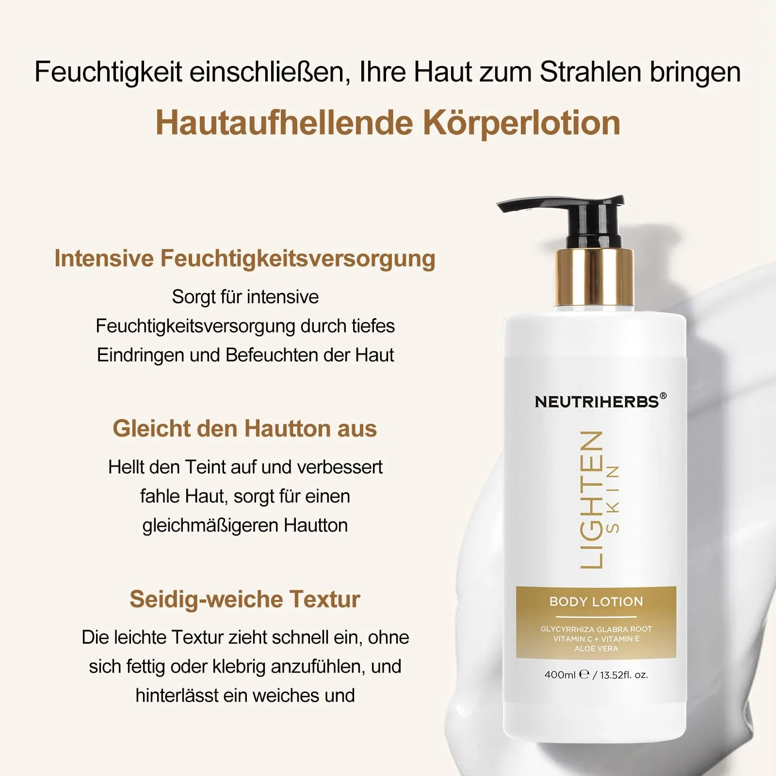 Лосьйон для тіла Neutriherbs Brightening для інтенсивного зволоження матової, нерівної сухої шкіри 400 мл, фото №3 Лосьйон для тіла Neutriherbs Brightening для інтенсивного зволоження матової, нерівної сухої шкіри 400 мл, фото №3