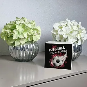 Скарбничка дерев'яна Football is My Therapy з футбольним мотивом synthetic.ua - Фото 1