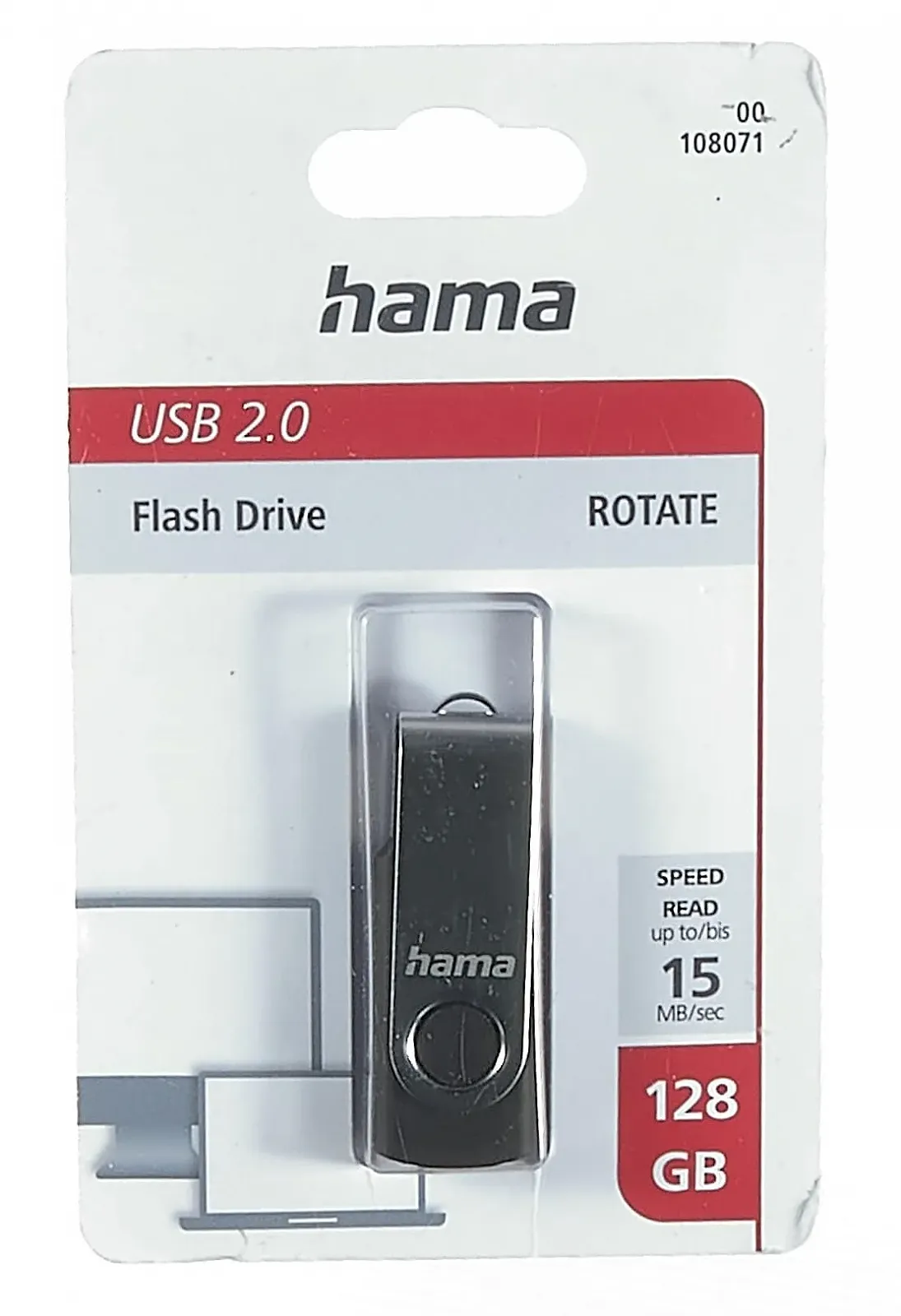 USB-флеш-накопичувач Hama 128 GB USB 2.0 15МБ/с Сріблястий, фото №5