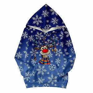 Рождественский свитер для мальчиков Christmas Reindeer Толстовка для девочек Средний Маленький для детей Цветной Толстовка с длинными рукавами synthetic.ua - Фото 1