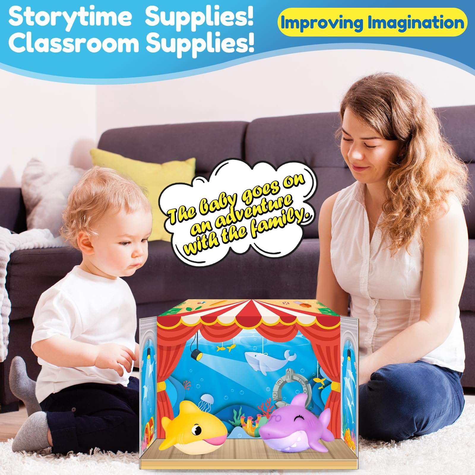 Игрушка для ванны Infantino, 6 фигурок акул и морских существ, фото №6