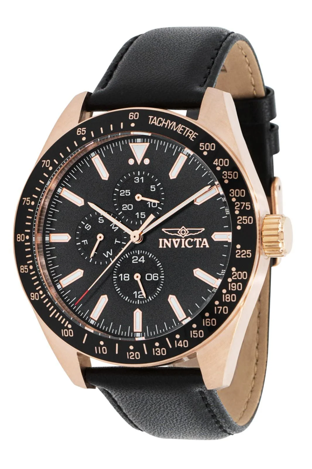 Часы Invicta 38981, Розовое Золото, круглые, кварцевые, кожаные, фото №1 Часы Invicta 38981, Розовое Золото, круглые, кварцевые, кожаные, фото №1