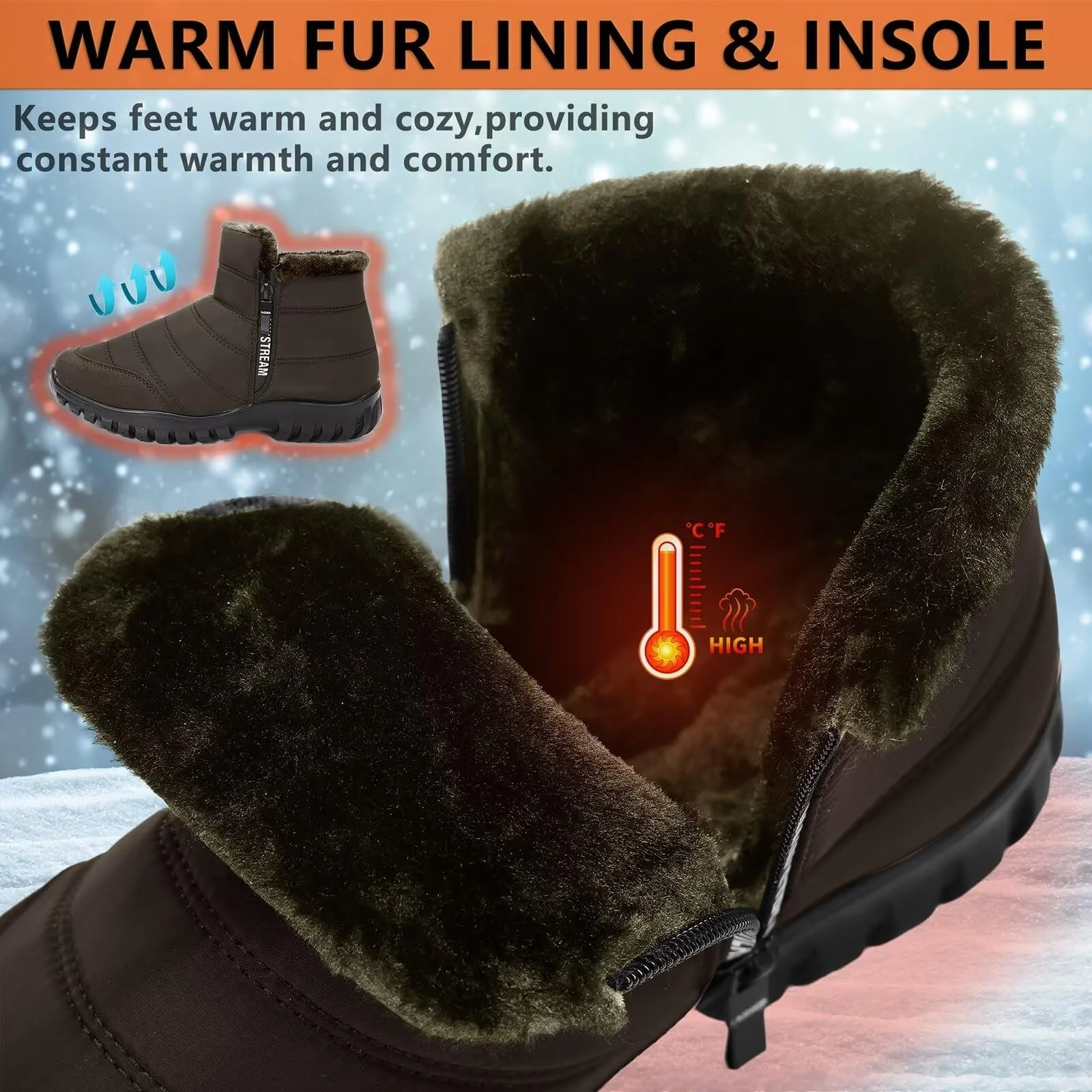 Мужские зимние ботинки CHDDHX утепленные, фото №2