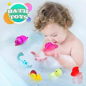 Игрушка для ванной ZWOOS Динозавр 6 шт. LED-подсветка synthetic.ua - Фото 1