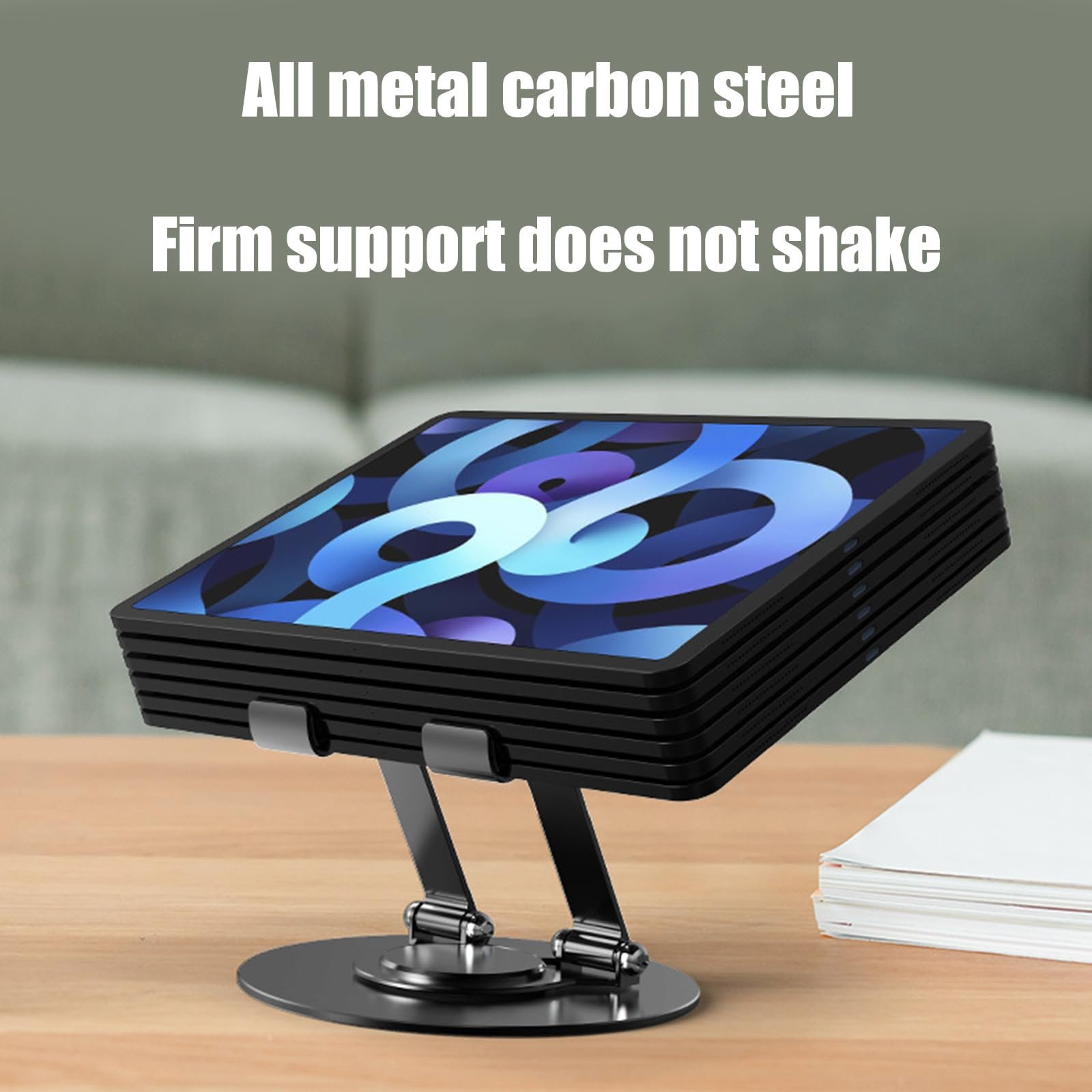 Подставка для ноутбука с вращением на 360 градусов, регулируемая подставка для ноутбука для стола, углеродистая сталь, подставка для компьютера для ноутбука, планшета, фото №6 Подставка для ноутбука с вращением на 360 градусов, регулируемая подставка для ноутбука для стола, углеродистая сталь, подставка для компьютера для ноутбука, планшета, фото №6