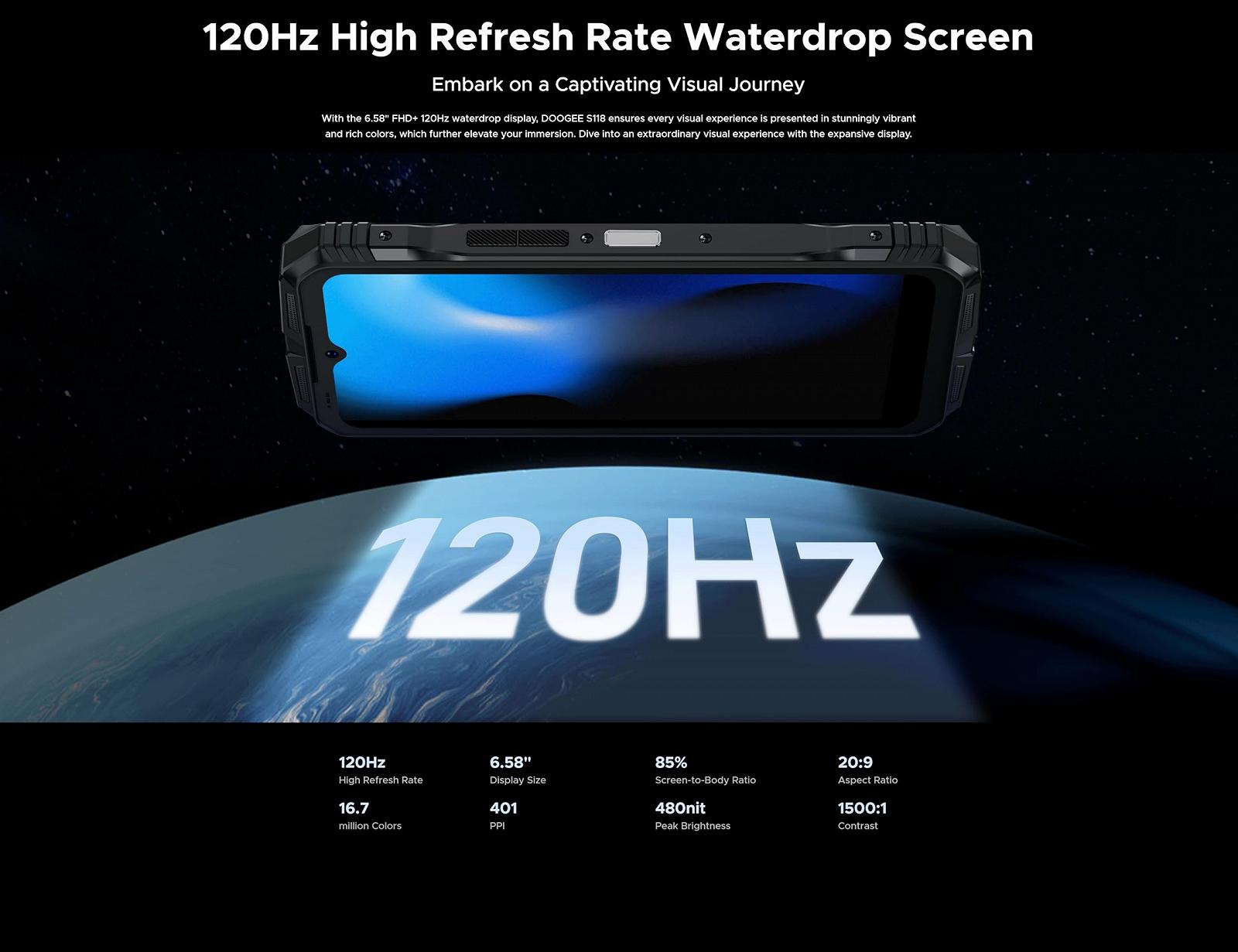 Смартфон DOOGEE S118 4G 32GB+512GB 10800mAh 33W 50MP+12MP+8MP+32MP 6.58" NFC Чорний, фото №6