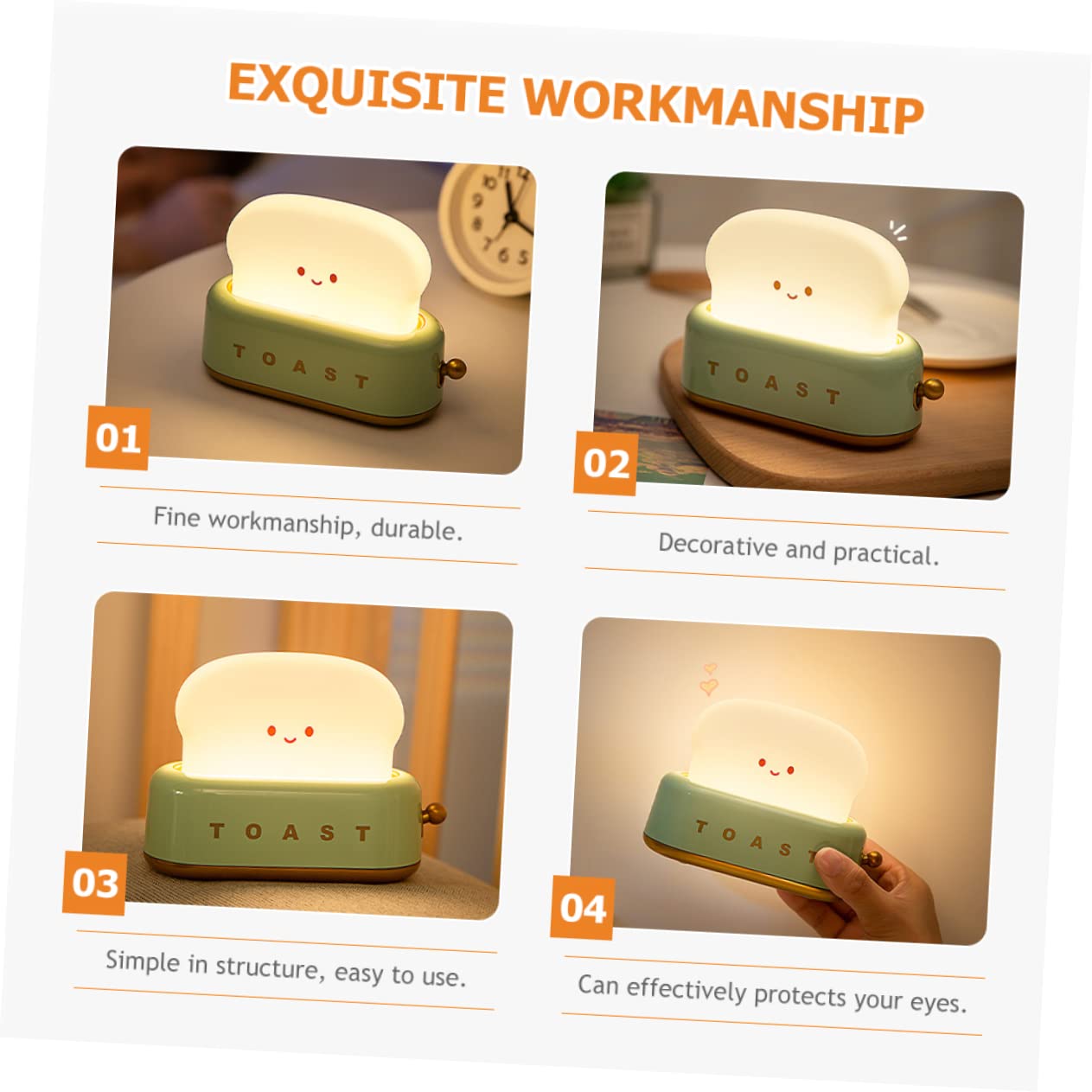 Светильник Homoyoyo Toaster Light Night Lights Battery, фото №4 Светильник Homoyoyo Toaster Light Night Lights Battery, фото №4