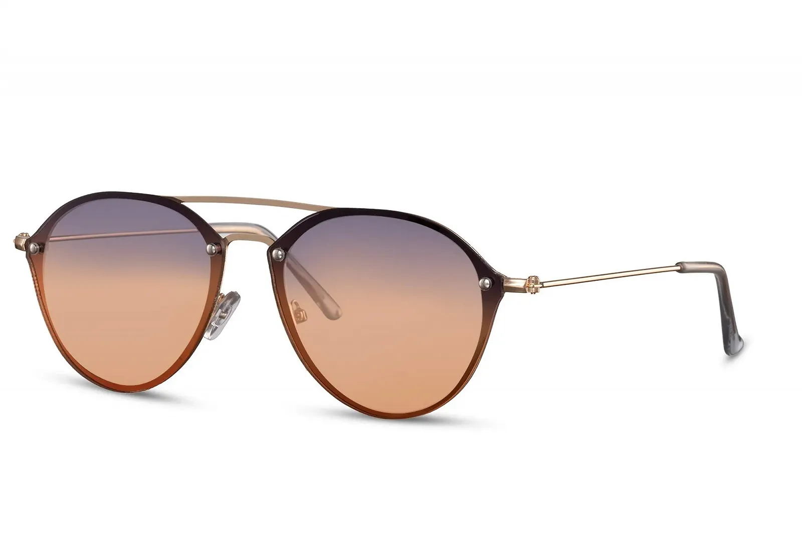 Сонцезахисні окуляри Круглі Дзеркальні Плоскі Лінзи UV-400 Метал Унісекс, фото №2