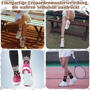 Шкарпетки тенісні Leo Leopard Print для жінок synthetic.ua - Фото 1