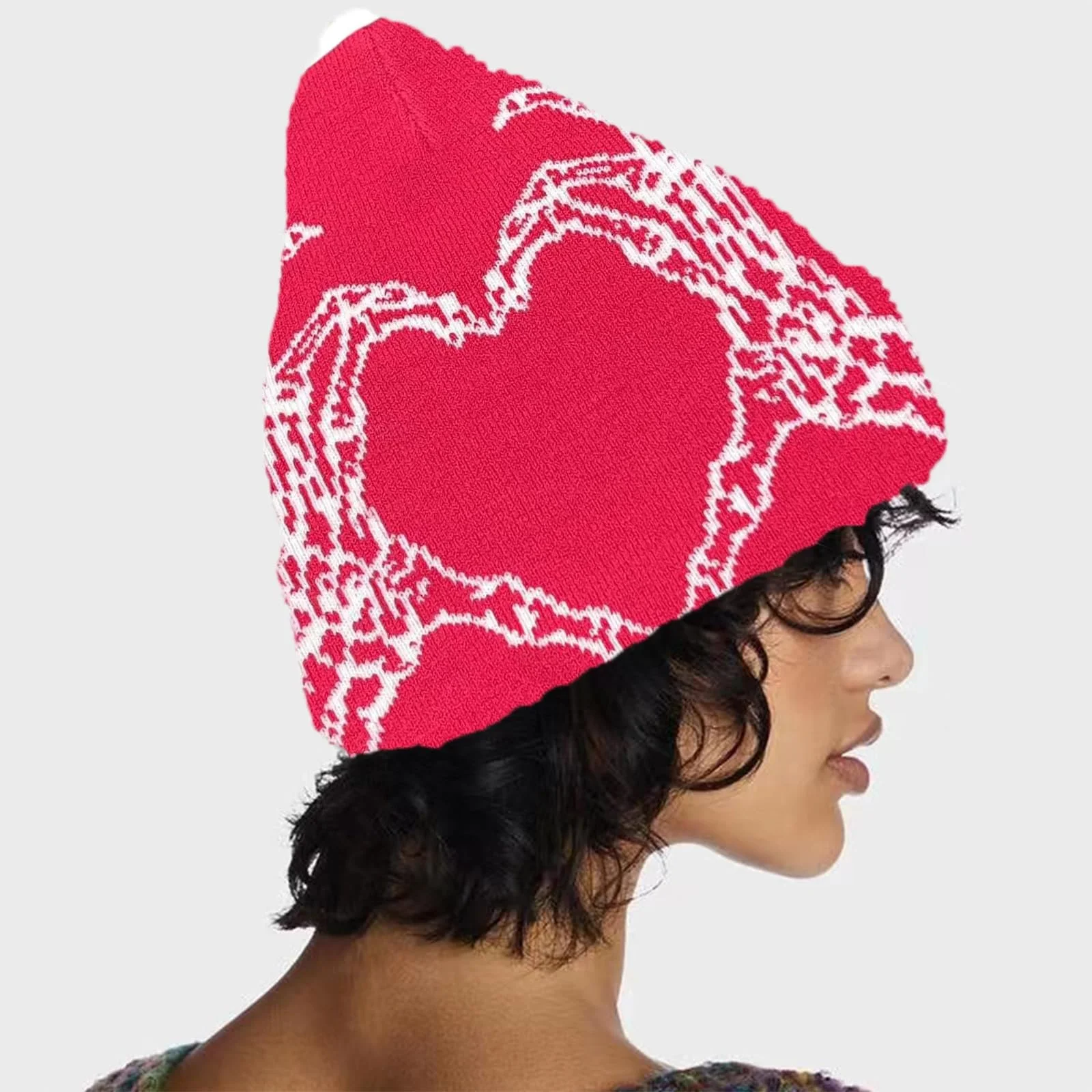 Вязаная шапка для подростков Ldabrye Жаккардовый узор, фото №1