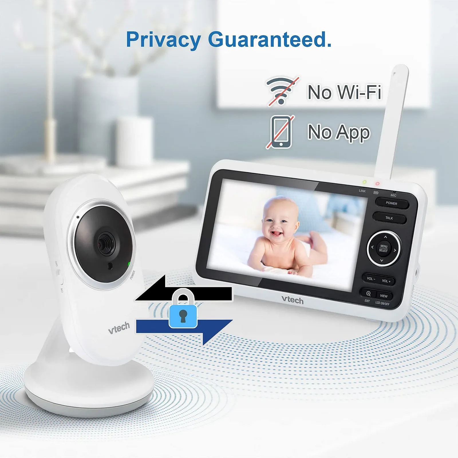 Відеоняня VTech VM350 5" LCD з поворотною камерою та нічним баченням, фото №5